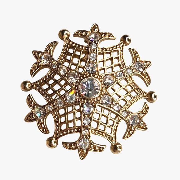 Vintage Monet Rhinestone 6 Pointed Star Brooch - Picture 1 of 5